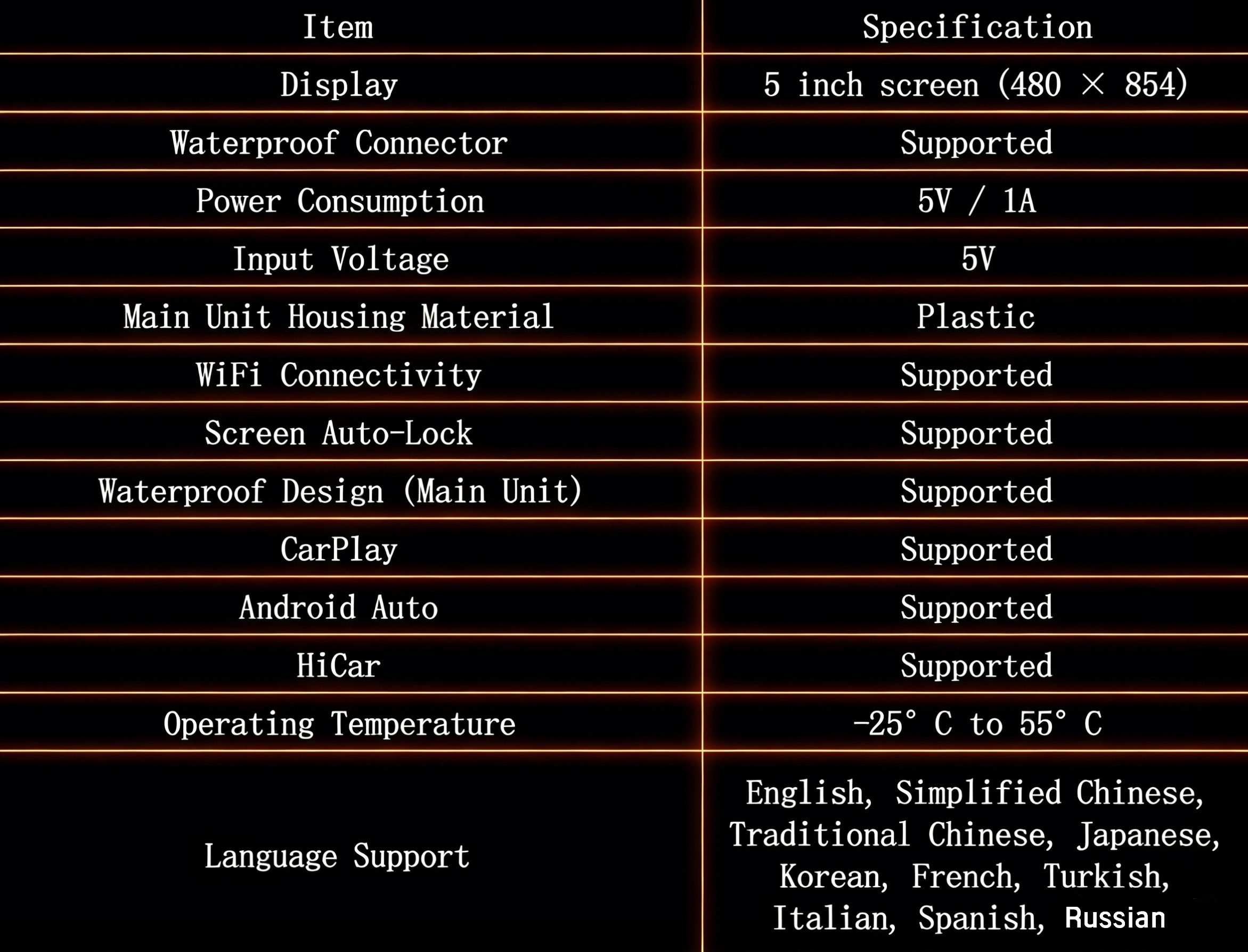 S6 Motorcycle CarPlay Screen