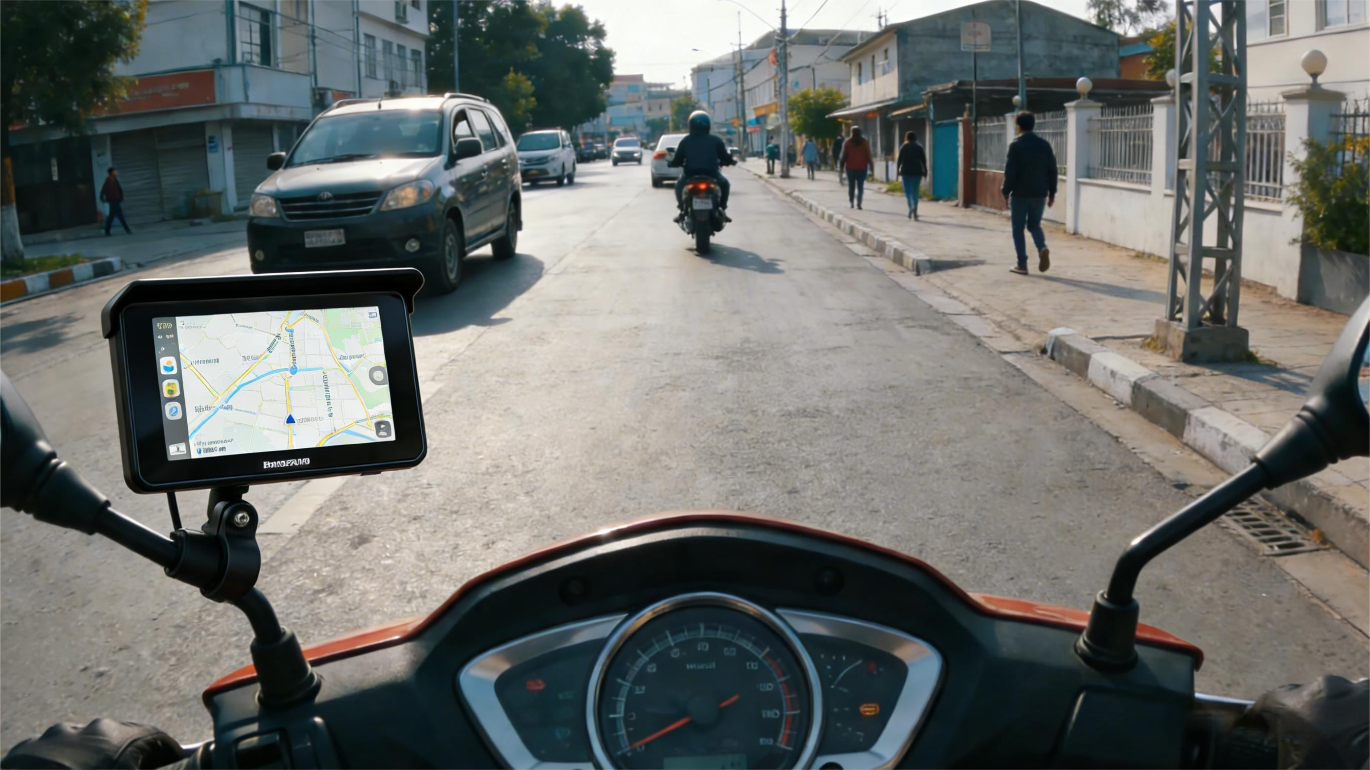 motorcycle dash cam system mounted on a bike for everyday riding safety