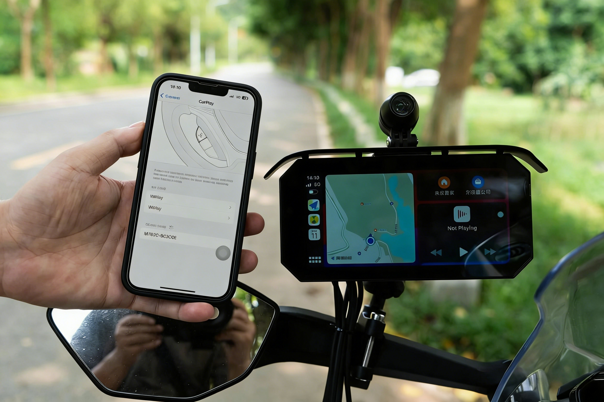 R9 Pro Motorcycle CarPlay Dash Cam